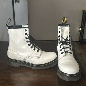 Dr. Martens White Ankle Boots